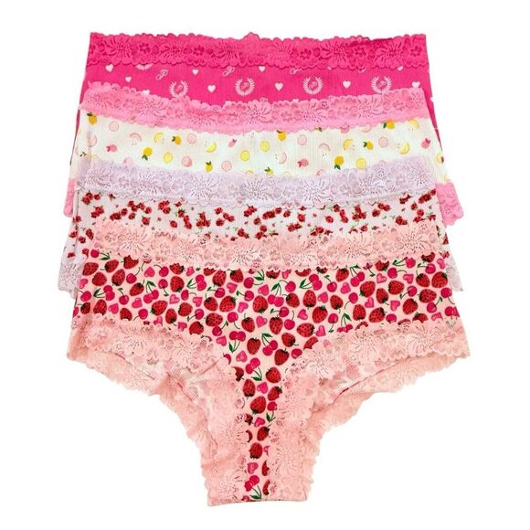 Victoria's Secret PINK Cheeky Lace Panties Womens Large L LOT OF 4 VS Panty - Picture 1 of 9